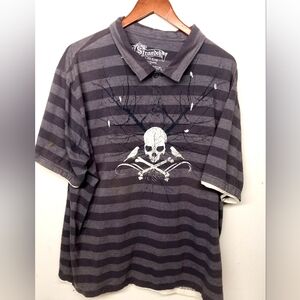 Men’s Stranded Polo With skull graphic size XXL